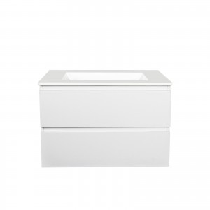 Qubist Matte White Wall Hung 750 Vanity Cabinet Only